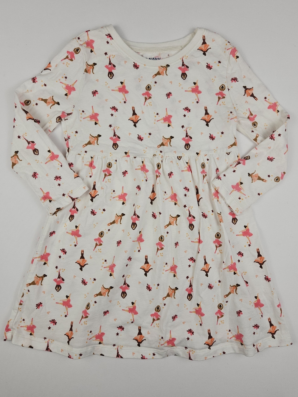 5/$25 Old Navy Toddler Girls Ballerina Print Long Sleeve Dress 3T